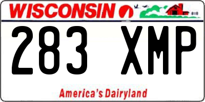 WI license plate 283XMP