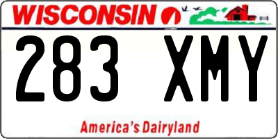 WI license plate 283XMY