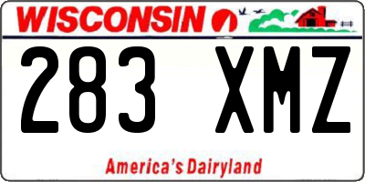 WI license plate 283XMZ