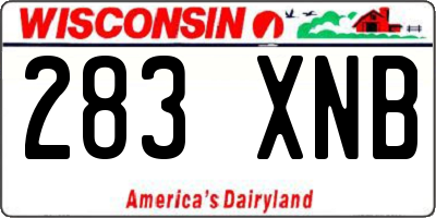 WI license plate 283XNB