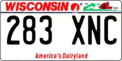 WI license plate 283XNC
