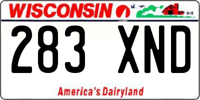 WI license plate 283XND