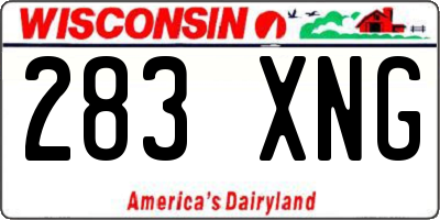 WI license plate 283XNG