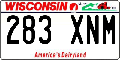 WI license plate 283XNM