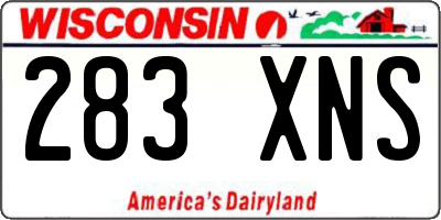 WI license plate 283XNS
