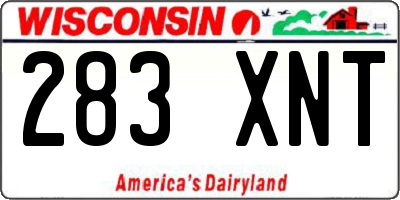 WI license plate 283XNT