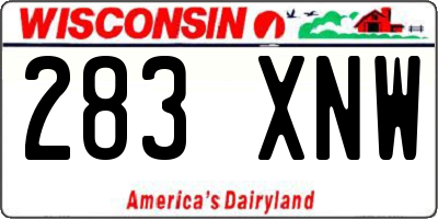 WI license plate 283XNW