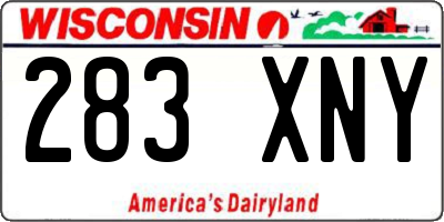 WI license plate 283XNY