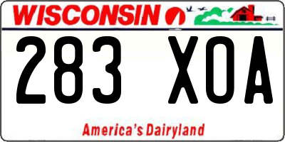 WI license plate 283XOA
