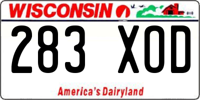 WI license plate 283XOD