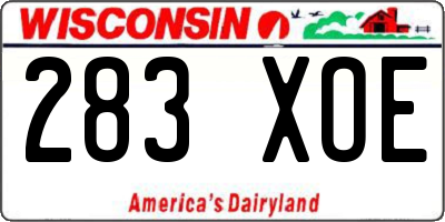 WI license plate 283XOE