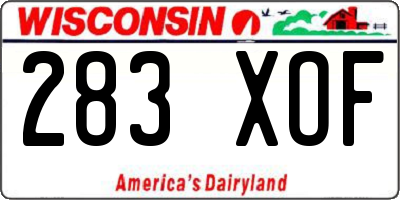 WI license plate 283XOF