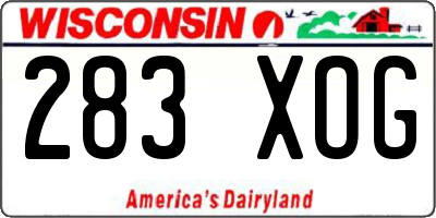 WI license plate 283XOG