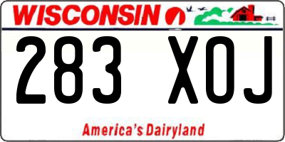 WI license plate 283XOJ