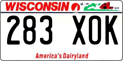 WI license plate 283XOK