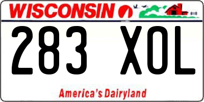 WI license plate 283XOL