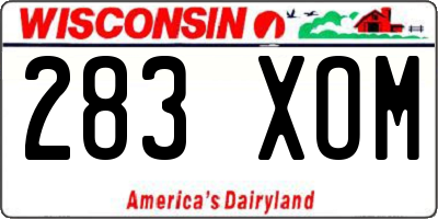 WI license plate 283XOM