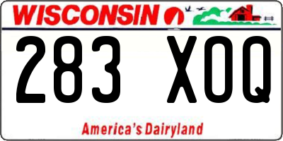 WI license plate 283XOQ
