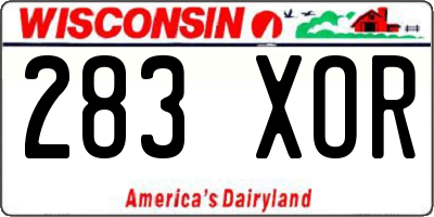 WI license plate 283XOR