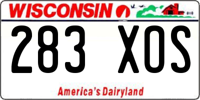 WI license plate 283XOS