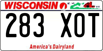 WI license plate 283XOT