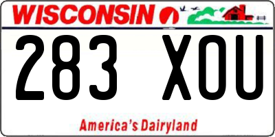 WI license plate 283XOU
