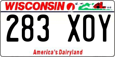 WI license plate 283XOY
