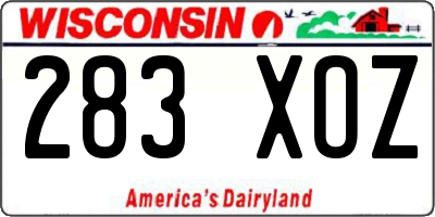 WI license plate 283XOZ