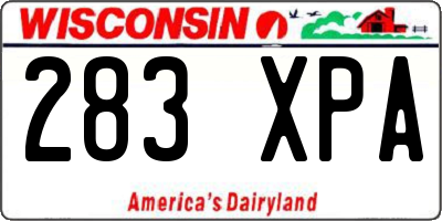 WI license plate 283XPA