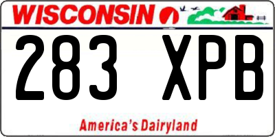 WI license plate 283XPB