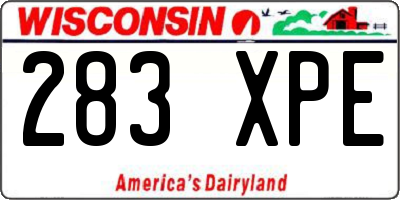 WI license plate 283XPE