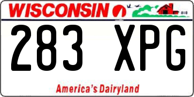 WI license plate 283XPG