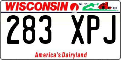 WI license plate 283XPJ