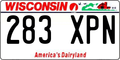 WI license plate 283XPN