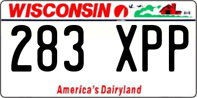 WI license plate 283XPP