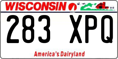 WI license plate 283XPQ