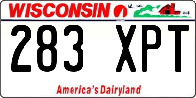 WI license plate 283XPT