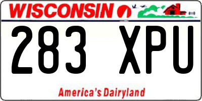 WI license plate 283XPU