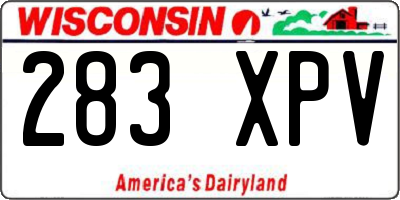 WI license plate 283XPV