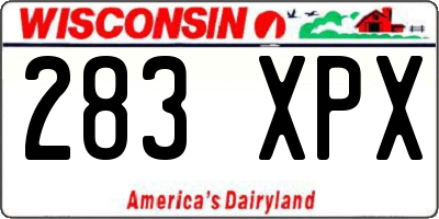 WI license plate 283XPX
