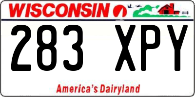 WI license plate 283XPY