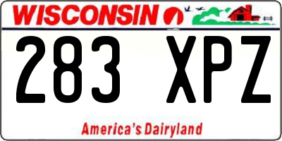 WI license plate 283XPZ
