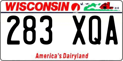 WI license plate 283XQA