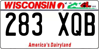 WI license plate 283XQB