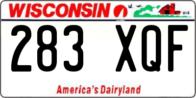 WI license plate 283XQF