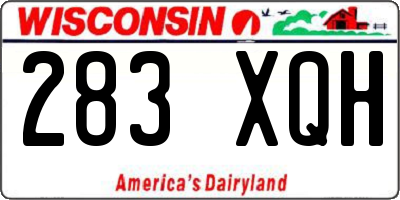 WI license plate 283XQH