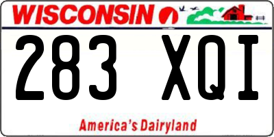 WI license plate 283XQI