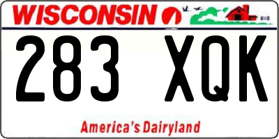 WI license plate 283XQK