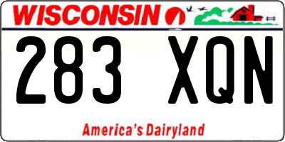 WI license plate 283XQN