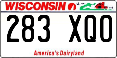 WI license plate 283XQO